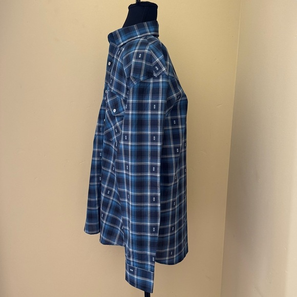 Pendleton Frontier Long-Sleeve Plaid Snap Front Shirt, Blue & Black, Size L, NWT - Picture 4 of 11